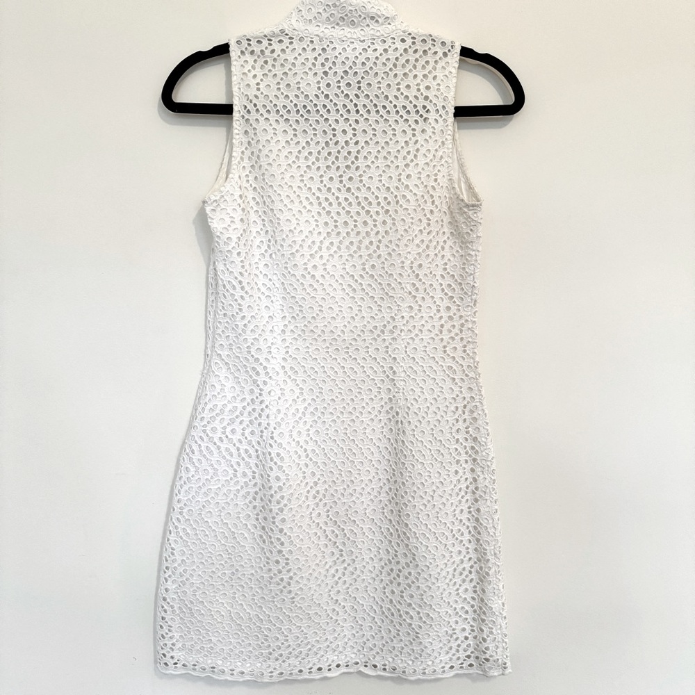 Sail to Sable White Eyelet Shift Dress (The Rope Eyelet Sleeveless) - Picture 4 of 5
